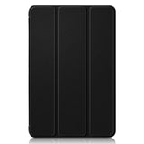 Samsung Galaxy Tab A9+ (pluss) Tri-Fold Leather Flip Cover m. Stativfunksjon - Sort
