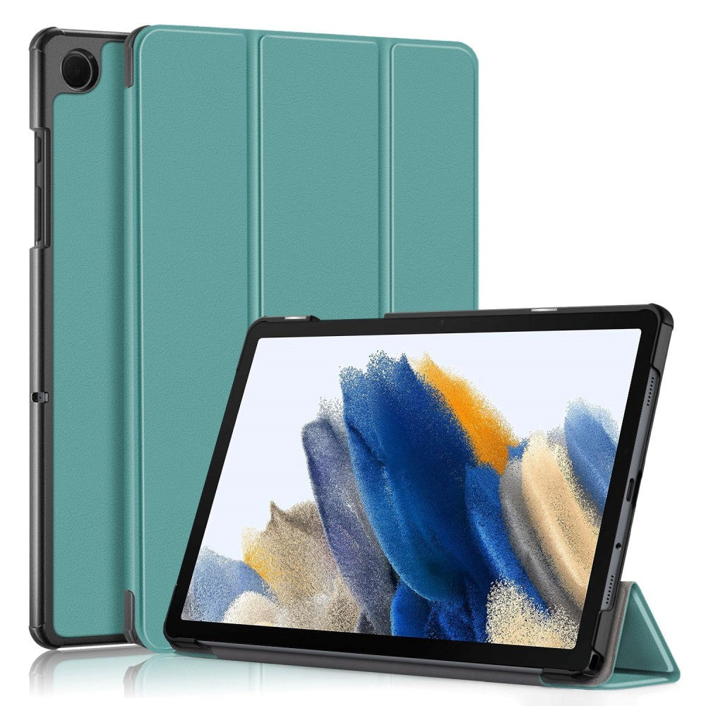 Samsung Galaxy Tab A9+ (pluss) Tri-Fold Leather Flip Cover m. Ståfunksjon - Turkis