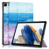 Samsung Galaxy Tab A9+ (pluss) Tri-Fold Faux Leather Flip Cover m. Søvnfunksjon - Rødhjort