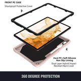 Samsung Galaxy Tab S9 Butterfly Kickstand Børne Cover m. Skulderstrop - Lyserød