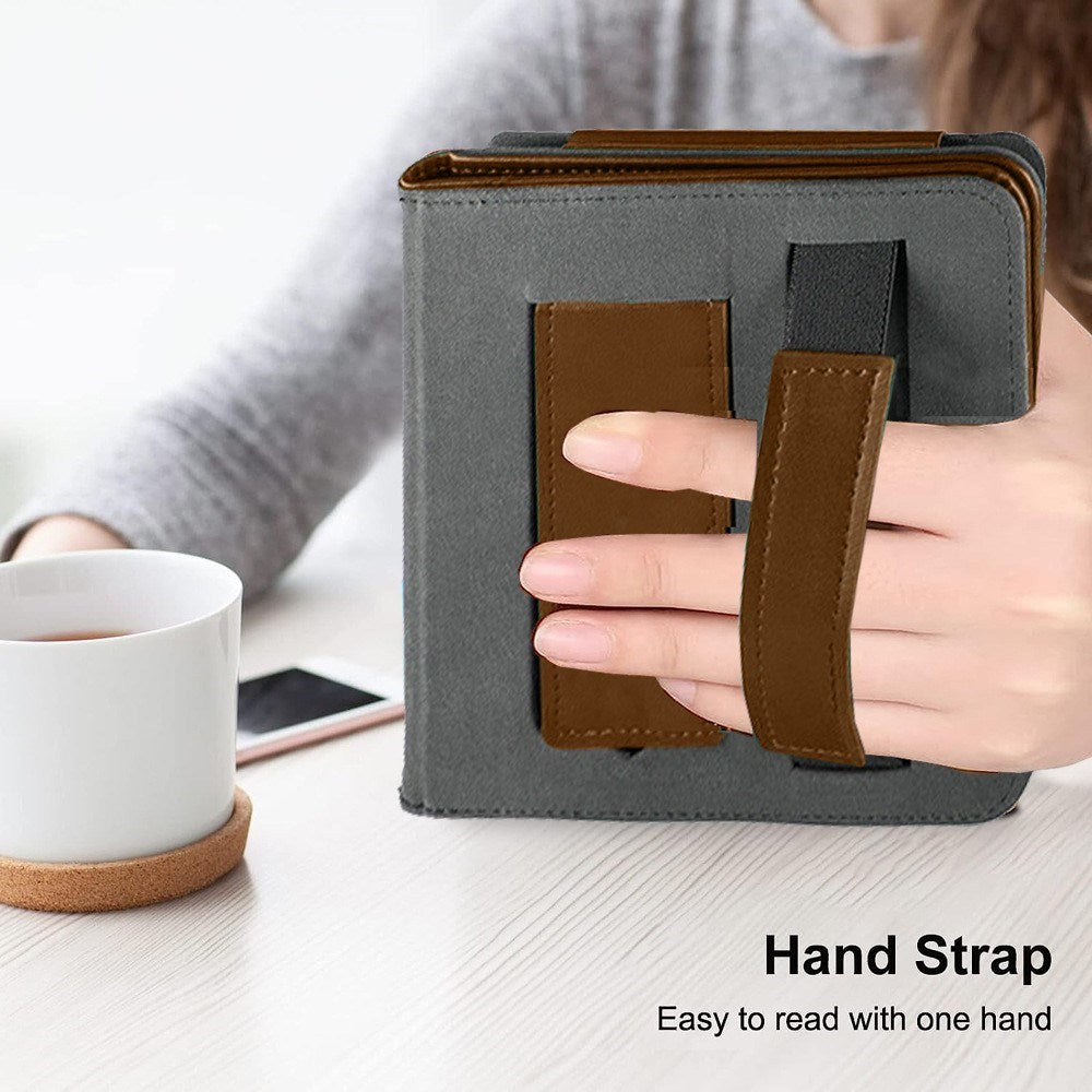 PocketBook InkPad Color 2 Origami Faux Leather Flip Cover m. Ståfunksjon &amp; Stropp - Brun