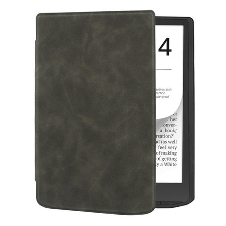PocketBook InkPad 4 Leather Flip Cover m. Sleep Function - Svart