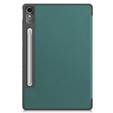 Lenovo Tab P12 Magnetic Tri-Fold Leather Flip Cover m. Blyantholder - Grønn