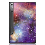 Lenovo Tab P12 Tri-Fold Leatherette Flip Cover m. Penneholder - Galaxy