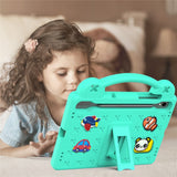 EIDERWOOD Samsung Galaxy Tab S11 / S10 Lite / S10 FE / S9 FE / S9 / S8 / S7 - Børne Cover m. Kickstand & Håndtag - Turkis