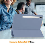 Samsung Galaxy Tab S10 FE / S9 FE Magnetisk Tri-Fold Læder Flip Cover m. Pencil Holder - Lilla