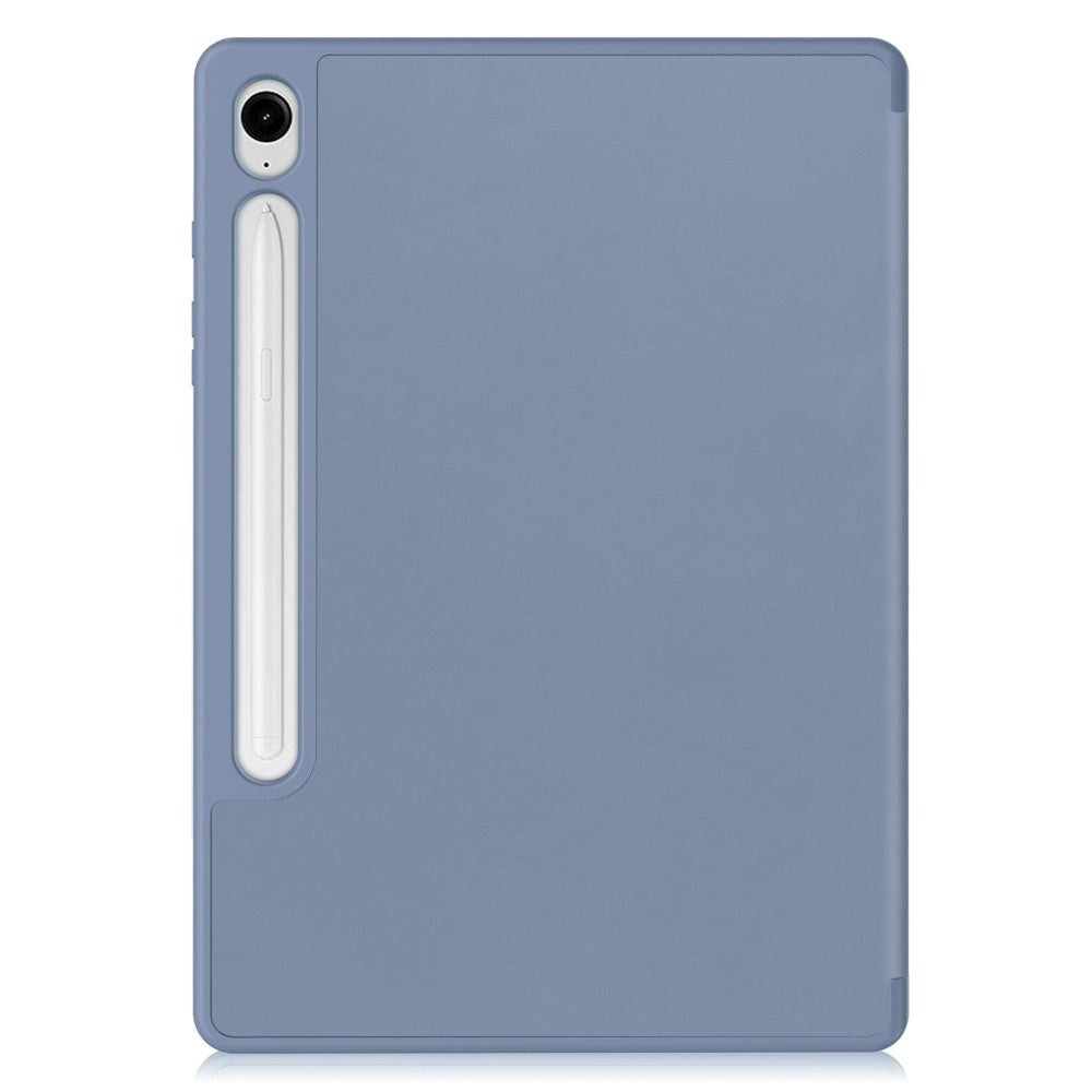 Samsung Galaxy Tab S10 FE / S9 FE Magnetisk Tri-Fold Læder Flip Cover m. Pencil Holder - Lilla