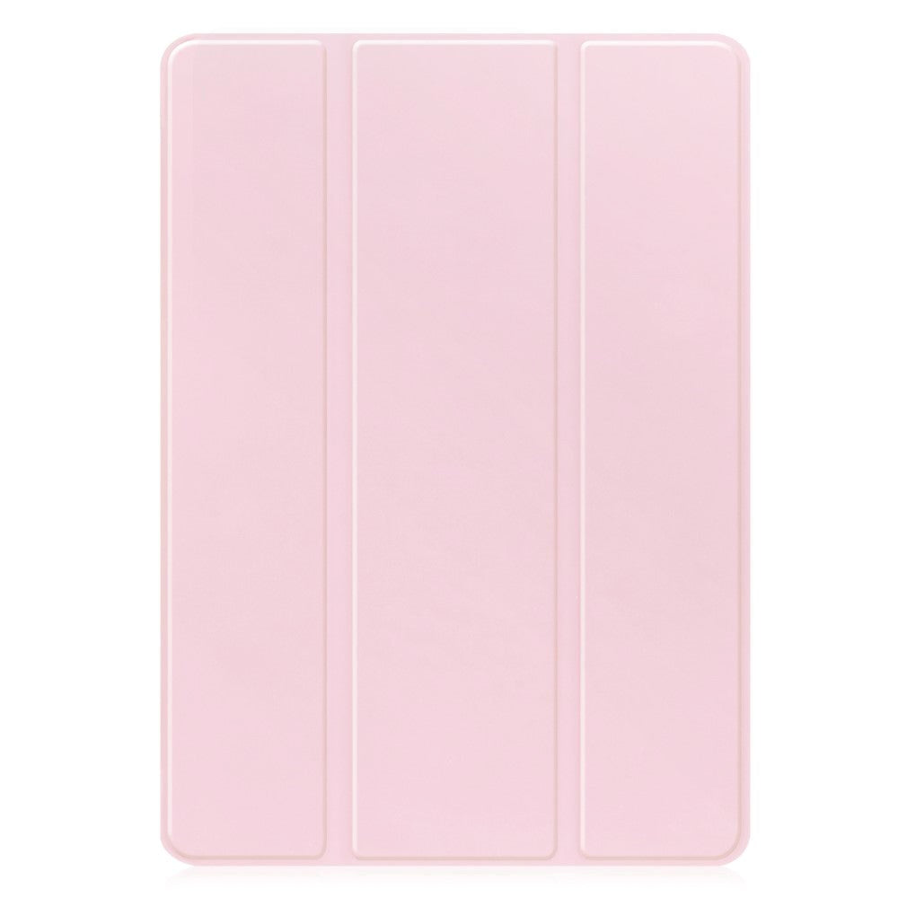 Samsung Galaxy Tab S9 FE Magnetisk Tri-Fold Leather Flip Cover m. Blyantholder - Rosa