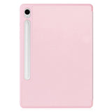 Samsung Galaxy Tab S9 FE Magnetisk Tri-Fold Leather Flip Cover m. Blyantholder - Rosa
