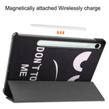 Samsung Galaxy Tab S10 FE / S9 FE Tri-Fold Kunstlæder Flip Cover m. Pen Holder - "Don't Touch Me"