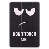Samsung Galaxy Tab S10 FE / S9 FE Tri-Fold Kunstlæder Flip Cover m. Pen Holder - "Don't Touch Me"