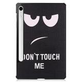 Samsung Galaxy Tab S10 FE / S9 FE Tri-Fold Kunstlæder Flip Cover m. Pen Holder - "Don't Touch Me"
