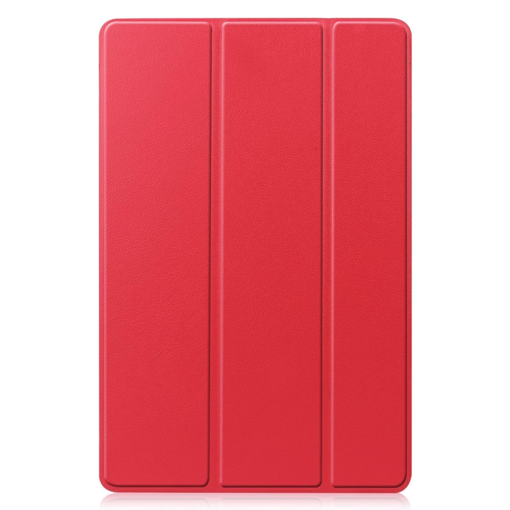 Samsung Galaxy Tab S9 FE Tri-Fold Leather Flip Cover m. Stativfunksjon - Rød