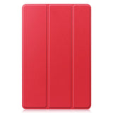 Samsung Galaxy Tab S9 FE Tri-Fold Leather Flip Cover m. Stativfunksjon - Rød