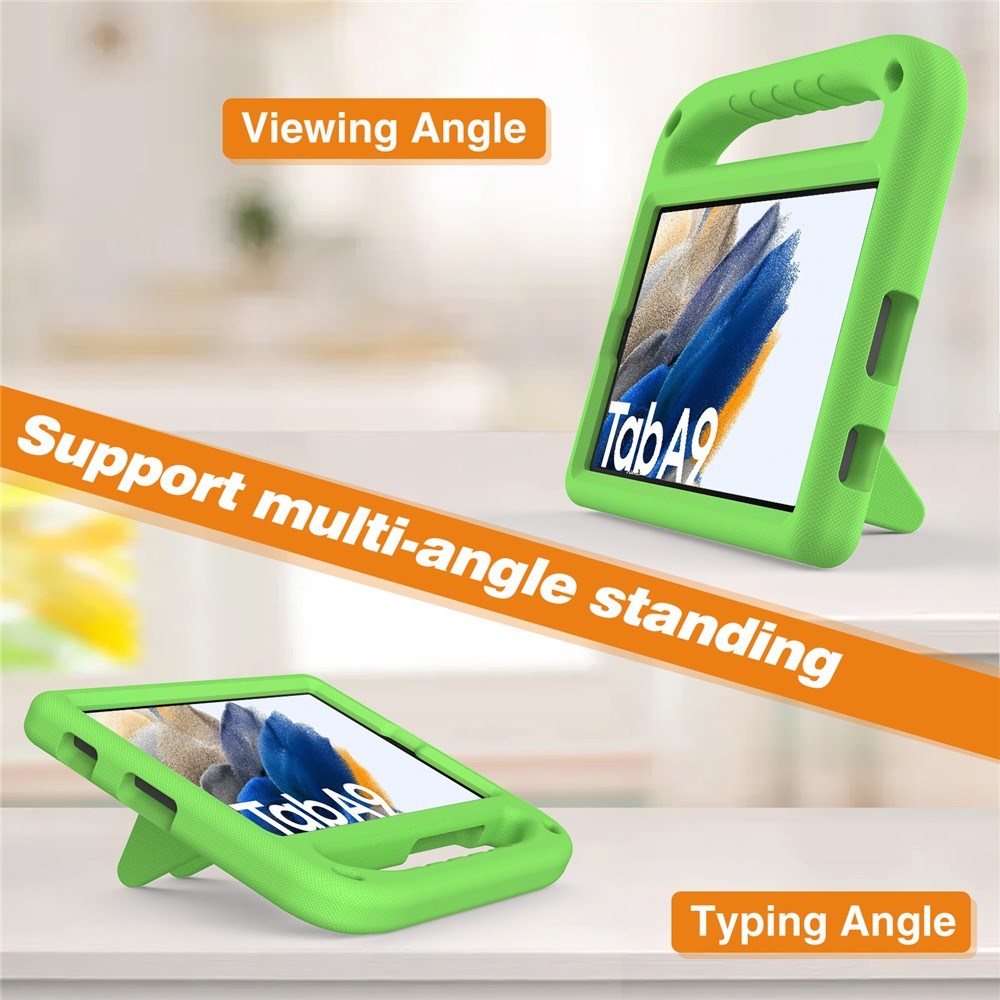 EIDERWOOD Samsung Galaxy Tab A11 / A9 Børnecover med Kickstand og Håndtag - Grøn