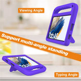 EIDERWOOD Samsung Galaxy Tab A11 / A9 Børnecover med Kickstand og Håndtag - Lilla