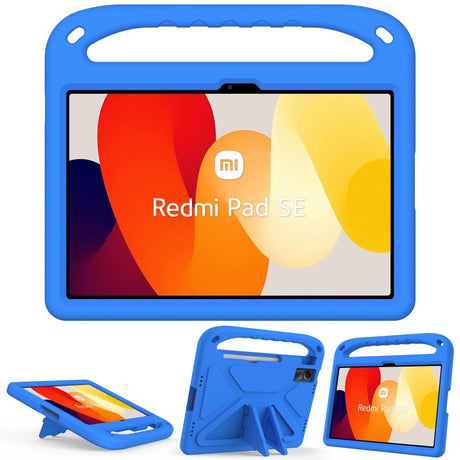 EIDERWOOD Xiaomi Redmi Pad SE nettbrettdeksel Anti-Drop m. Stativfunksjon og håndtak - Blå