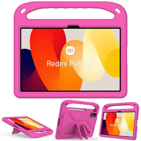 EIDERWOOD Xiaomi Redmi Pad SE nettbrettdeksel Anti-Drop m. Stativfunksjon og håndtak - Rosa