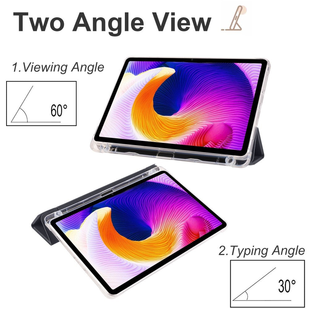 EIDERWOOD Xiaomi Redmi Pad SE Tri-fold Leather Flip Cover m. Gjennomsiktig rygg - Grønn