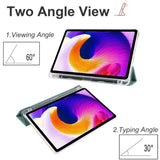 EIDERWOOD Xiaomi Redmi Pad SE Tri-fold Leather Flip Cover m. Gjennomsiktig rygg - Grønn