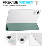 EIDERWOOD Xiaomi Redmi Pad SE Tri-fold Leather Flip Cover m. Gjennomsiktig rygg - Grønn