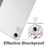 EIDERWOOD Xiaomi Redmi Pad SE Tri-fold Leather Flip Cover m. Gjennomsiktig rygg - Grønn