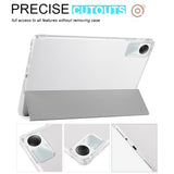 EIDERWOOD Xiaomi Redmi Pad SE Tri-fold Leather Flip Cover m. Gjennomsiktig rygg - Grå