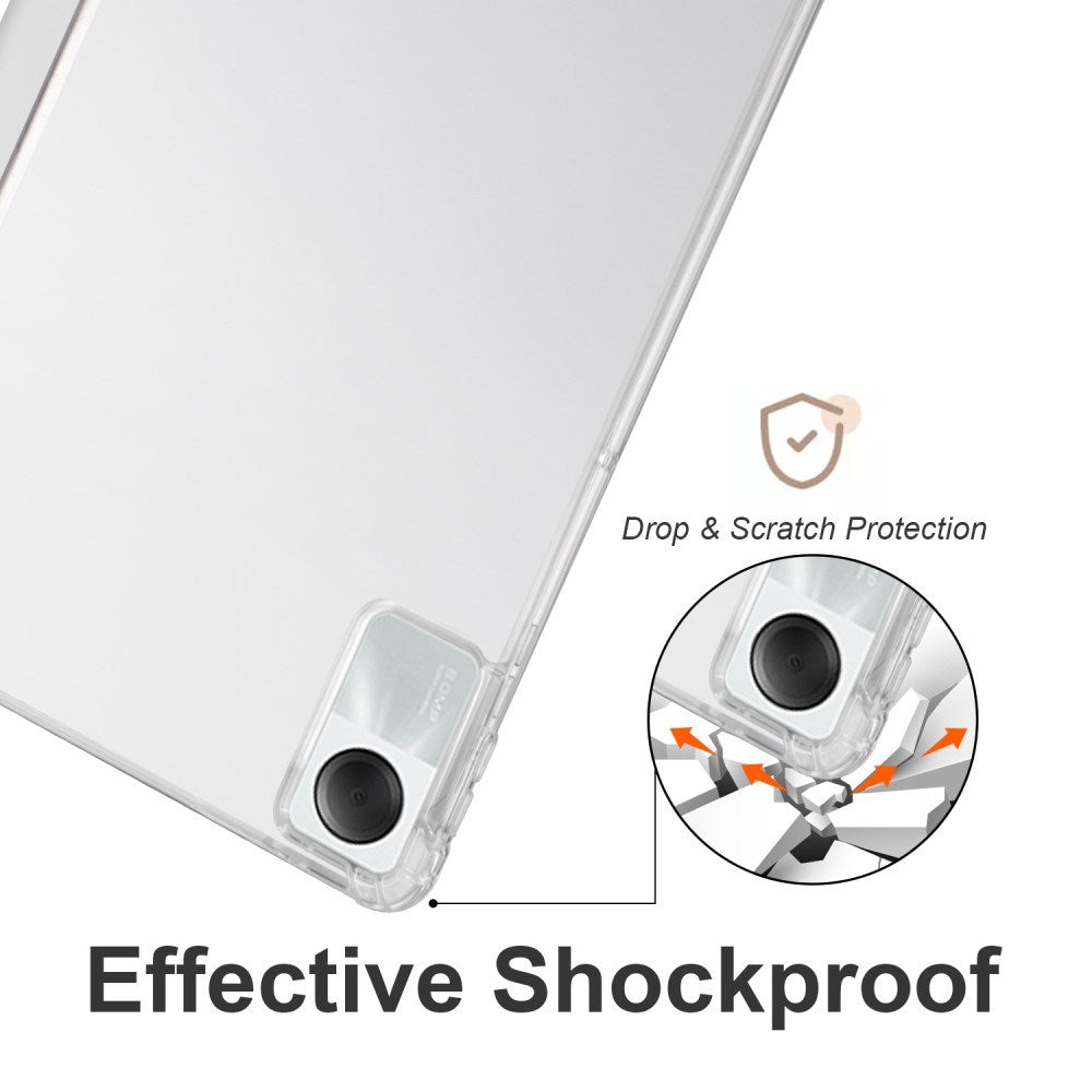 EIDERWOOD Xiaomi Redmi Pad SE Tri-fold Leather Flip Cover m. Gjennomsiktig rygg - Grå