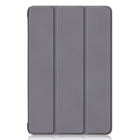 Samsung Galaxy Tab S9 FE + (pluss) Tri-Fold Leather Flip Cover m. Stativfunksjon - Grå