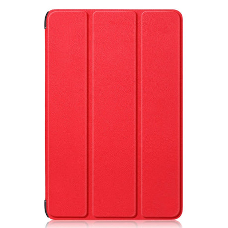 Samsung Galaxy Tab S9 FE + (pluss) Tri-Fold Leather Flip Cover m. Stativfunksjon - Rød