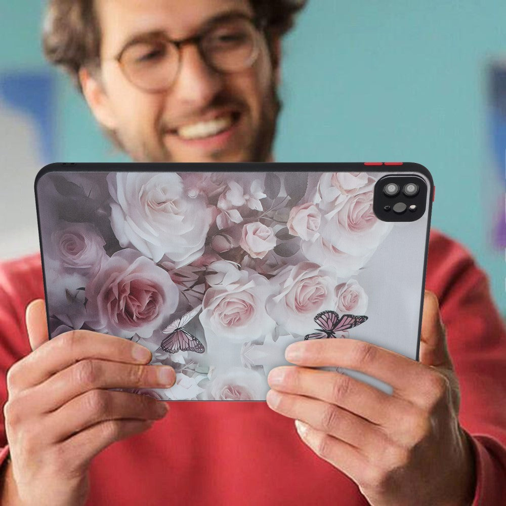 iPad Pro 11" (2022 / 2021 / 2020) Fleksibelt Bagside Cover - Lyserøde Roser