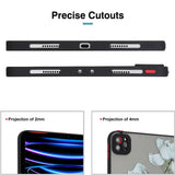 iPad Pro 11" (2022 / 2021 / 2020) fleksibelt bakdeksel - Matt gjennomsiktig / hvite blomster