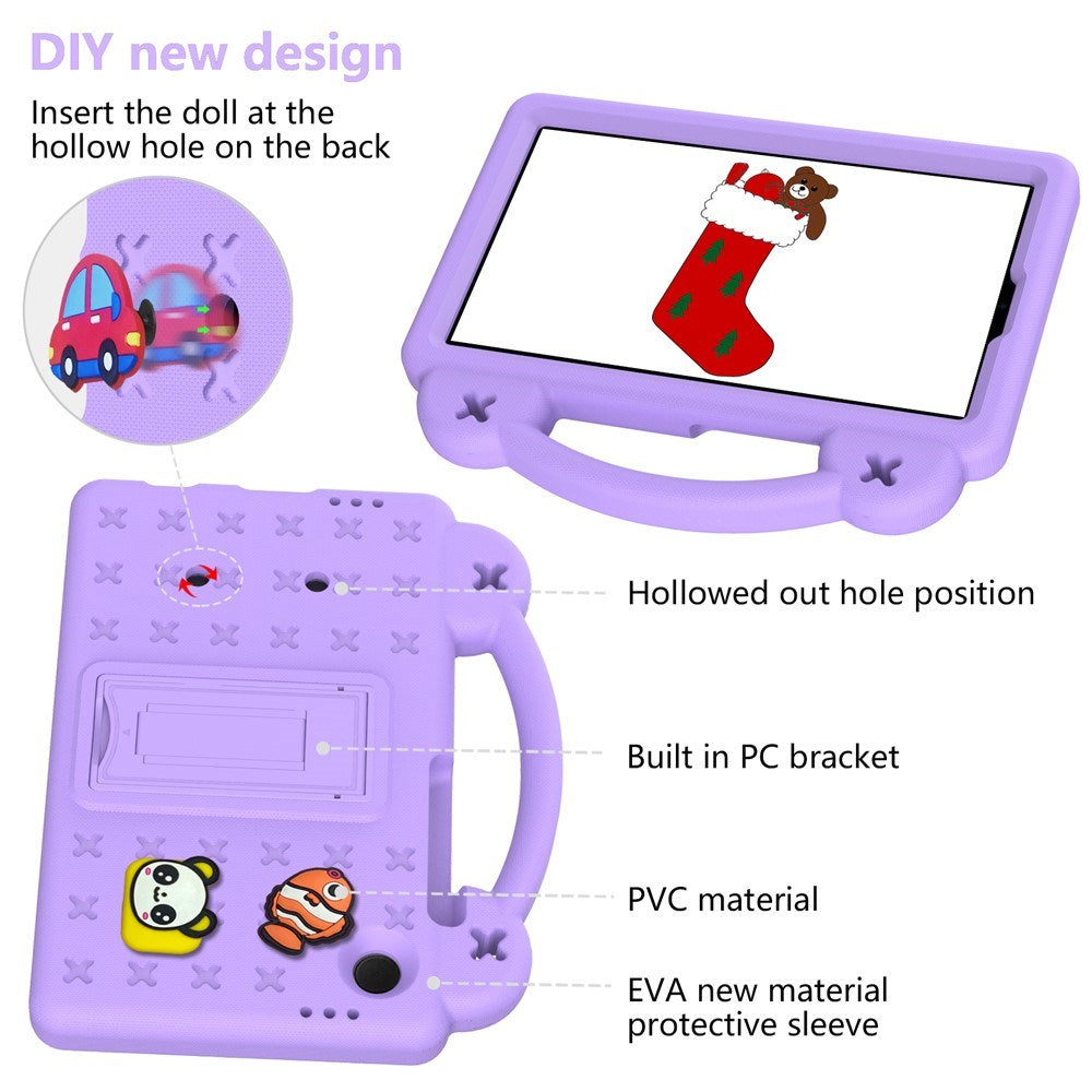 EIDERWOOD Samsung Galaxy Tab A11 / A9 Børnecover med Kickstand og Håndtag - Lilla