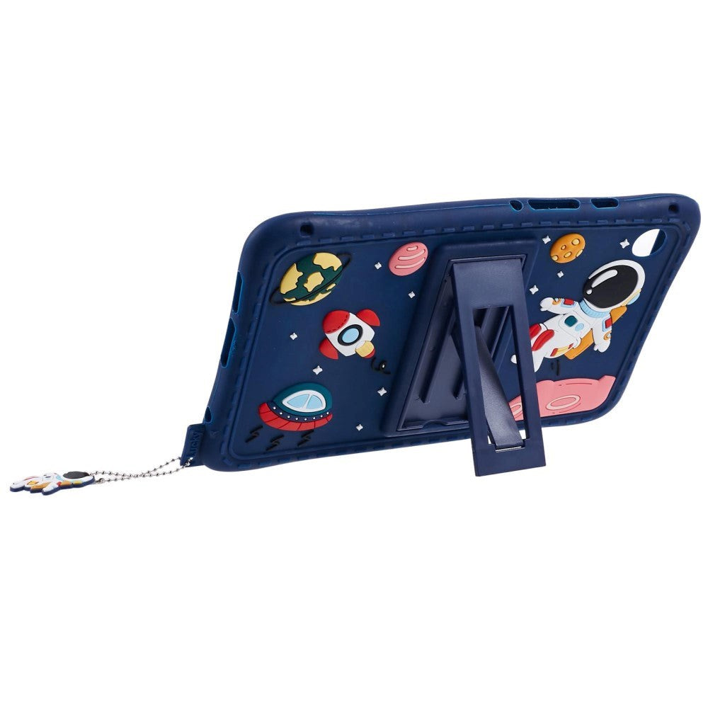 Samsung Galaxy Tab A9 Kids Bakdeksel m. Stativ og tegneserie - mørkeblå