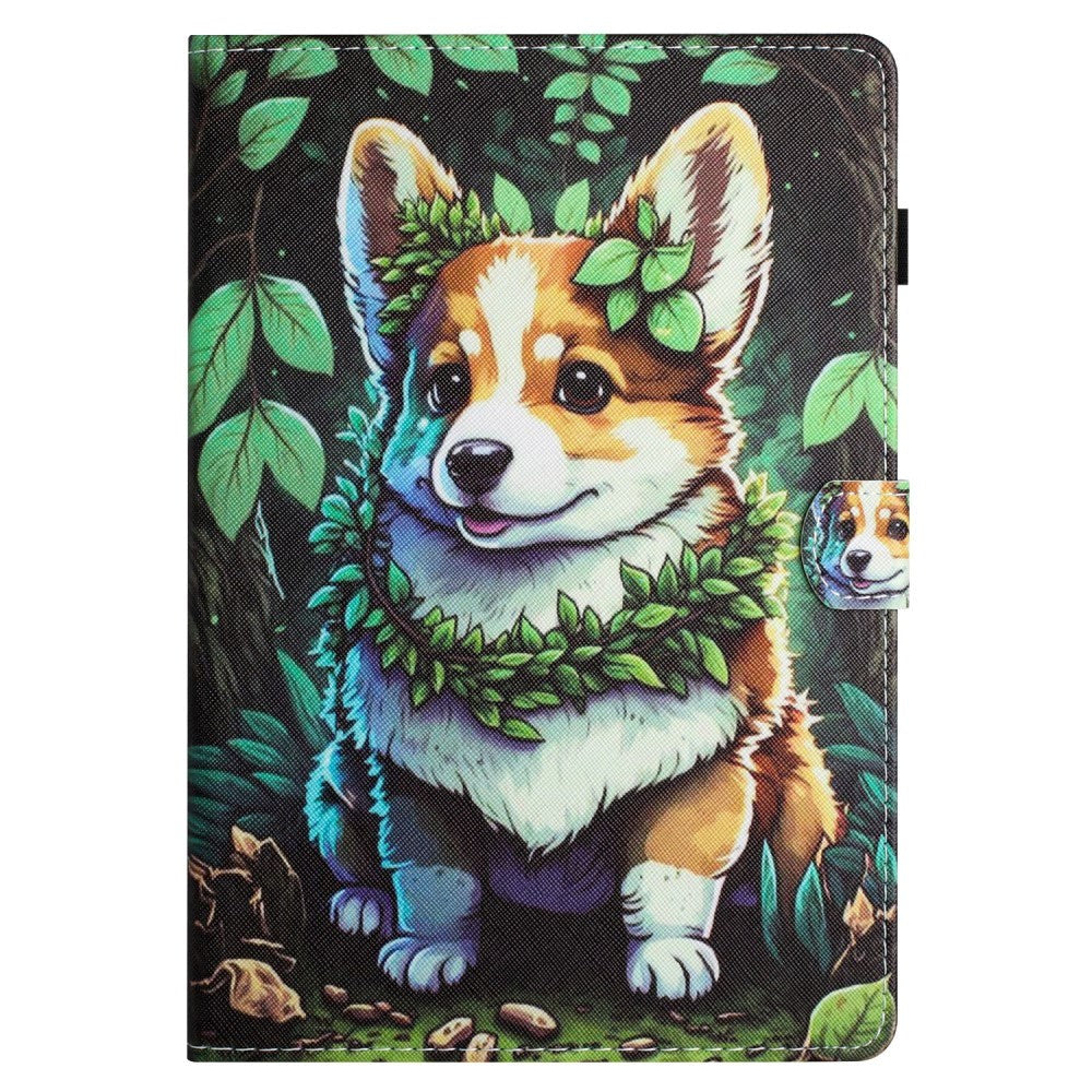 Amazon Kindle 11th Generation (2022) Leather Flip Cover m. Stativ og kortholder - Corgi