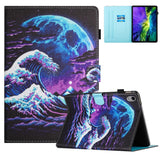 iPad 11" (2025) / iPad 10,9" (2024/2022) Leather Flip Cover m. Stativ og kortholder - Waves