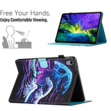 iPad 11" (2025) / iPad 10,9" (2024/2022) Leather Flip Cover m. Stativ og kortholder - Waves