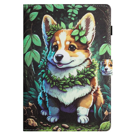 iPad 11" (2025) / iPad 10,9" (2024/2022) Leather Flip Cover m. Stativ og kortholder - Corgi