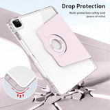 iPad Pro 12,9" (2022 / 2021 / 2020 / 2018) 2-i-1 Hybrid Flip-deksel med pennholder og kameralinsebeskytter - rosa / gjennomsiktig