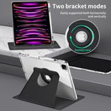 iPad Pro 12,9" (2022 / 2021 / 2020 / 2018) 2-i-1 Hybrid Flip-deksel med pennholder og kameralinsebeskytter - svart / gjennomsiktig