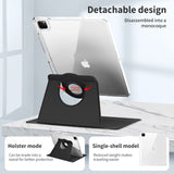 iPad Pro 12,9" (2022 / 2021 / 2020 / 2018) 2-i-1 Hybrid Flip-deksel med pennholder og kameralinsebeskytter - svart / gjennomsiktig