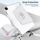 iPad Pro 12,9" (2022 / 2021 / 2020 / 2018) 2-i-1 Hybrid Flip-deksel med pennholder og kameralinsebeskytter - grå / gjennomsiktig