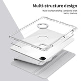 iPad Pro 12,9" (2022 / 2021 / 2020 / 2018) 2-i-1 Hybrid Flip-deksel med pennholder og kameralinsebeskytter - grå / gjennomsiktig