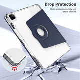 iPad Pro 12,9" (2022 / 2021 / 2020 / 2018) 2-i-1 Hybrid Flip-deksel med pennholder og kameralinsebeskytter - blå / gjennomsiktig