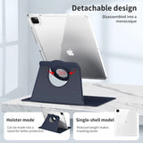 iPad Pro 12,9" (2022 / 2021 / 2020 / 2018) 2-i-1 Hybrid Flip-deksel med pennholder og kameralinsebeskytter - blå / gjennomsiktig