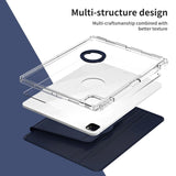 iPad Pro 12,9" (2022 / 2021 / 2020 / 2018) 2-i-1 Hybrid Flip-deksel med pennholder og kameralinsebeskytter - blå / gjennomsiktig