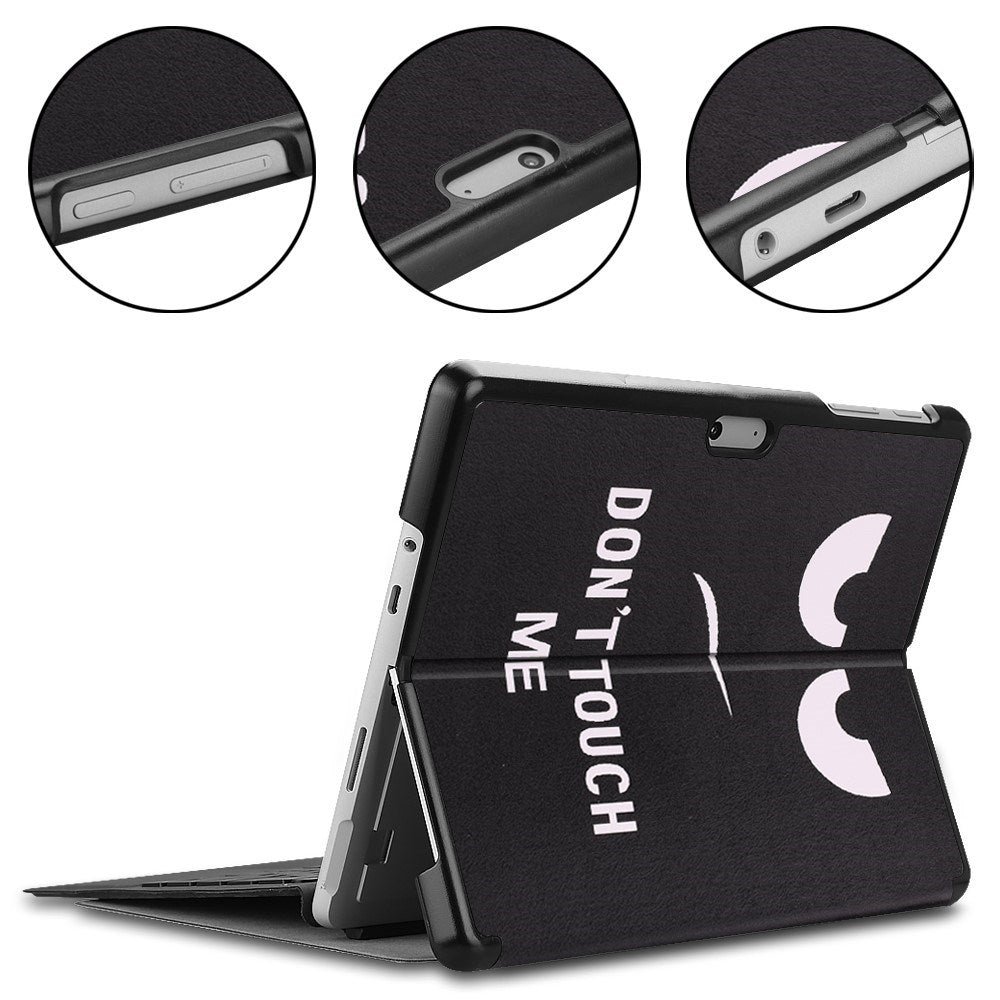 EIDERWOOD Microsoft Surface Go 4 skinndeksel med stativfunksjon - "Ikke rør meg"