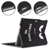 EIDERWOOD Microsoft Surface Go 4 skinndeksel med stativfunksjon - "Ikke rør meg"