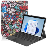 EIDERWOOD Microsoft Surface Go 4 Skinntrekk med stativfunksjon - Graffiti