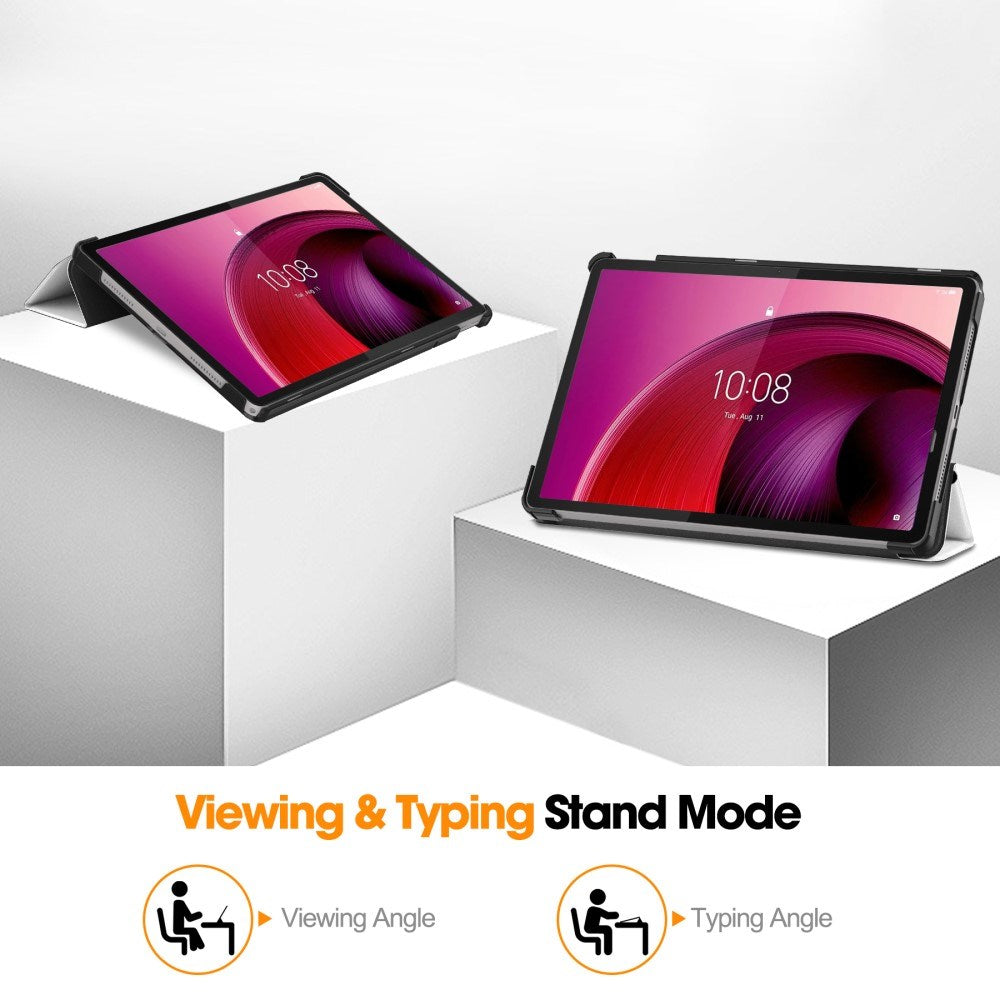 EIDERWOOD Lenovo Tab M11 Tri-Fold flip-deksel i kunstskinn m. Søvnfunksjon - Kat